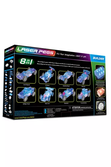 Klocki. Laser Pegs. Race Car 8 w 1