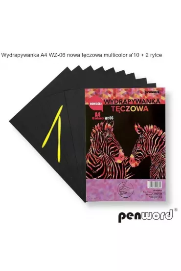 Wydrapywanka t�czowa A4 10 arkuszy WZ-06 Penword