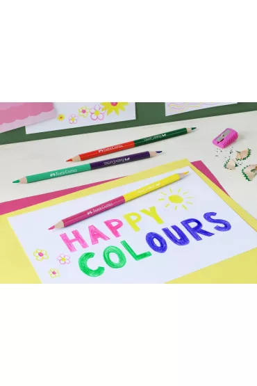 Faber-Castell Kredki o��wkowe Zamek + 3 kredki dwustronne + o��wek + temper�wka 39 szt.