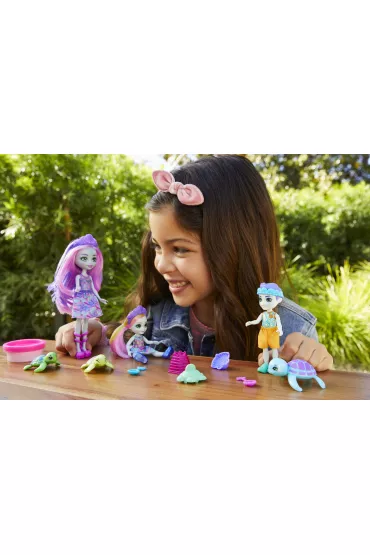 Enchantimals Rodzina Tinsley Turle ��wie Zestaw Lalki + zwierz�tka HCF95 Mattel