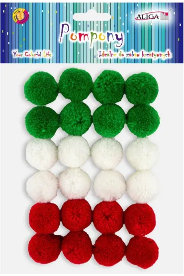 Aliga Pompony kaszmirowe mix kolor�w op.25szt. POM-6019