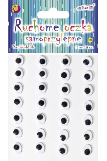 Aliga Ruchome oczka samoprzylepne 10mm 28 szt