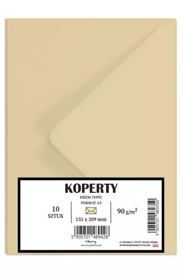 Henry Koperty A5 kremowe 10 szt.