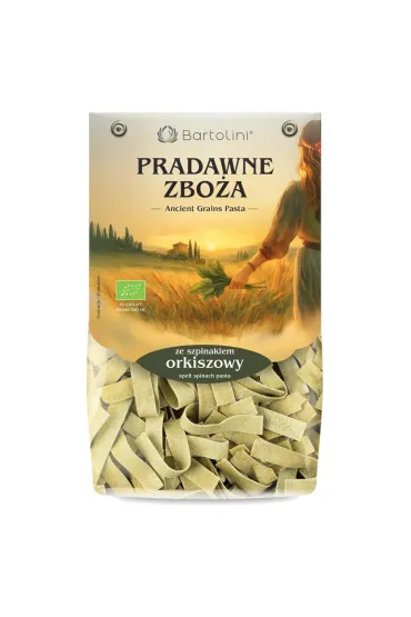 Bartolini Makaron orkiszowy ze szpinakiem - wst��ka (Pappardelle) 250 g Bio