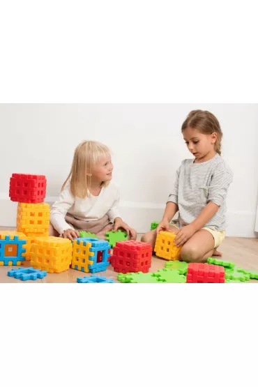 Klocki konstrukcyjne dla najm�odszych Klocki konstrukcyjne Waffle 30 element�w mix MARIOINEX 900031