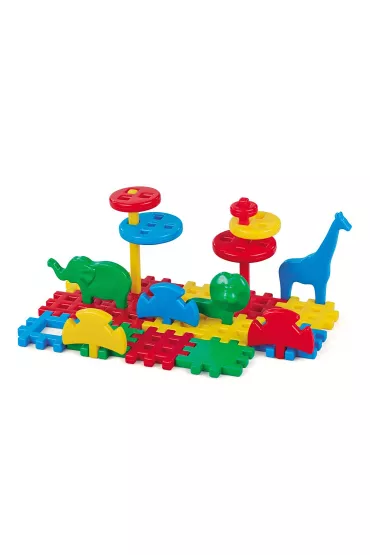 Klocki konstrukcyjne dla najm�odszych Klocki konstrukcyjne Waffle 30 element�w mix MARIOINEX 900031