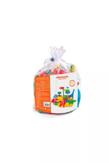 Klocki konstrukcyjne dla najm�odszych Klocki konstrukcyjne Waffle 30 element�w mix MARIOINEX 900031