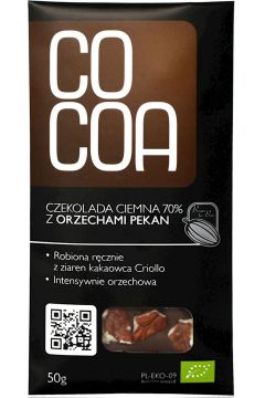Cocoa Czekolada gorzka z orzechami pekan 50 g Bio