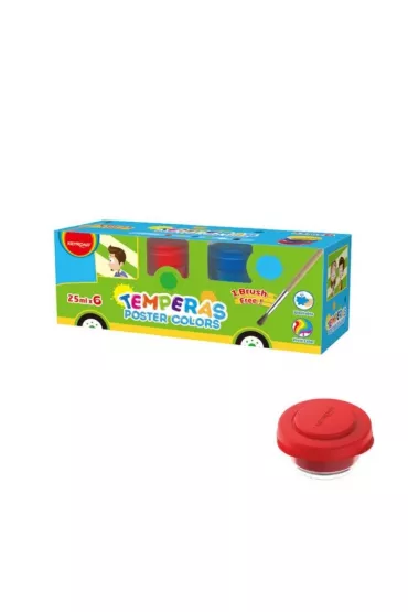Keyroad Farby plakatowe + p�dzelek 6 x 25 ml