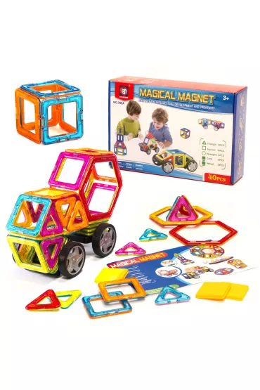 Klocki magnetyczne edukacyjne magical sticks MAGICAL MAGNET 40 element�w