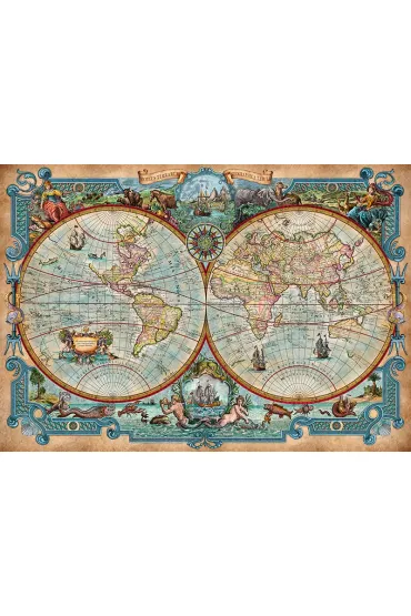 Puzzle 2000 el. Great Discoveries World Map CherryPazzi