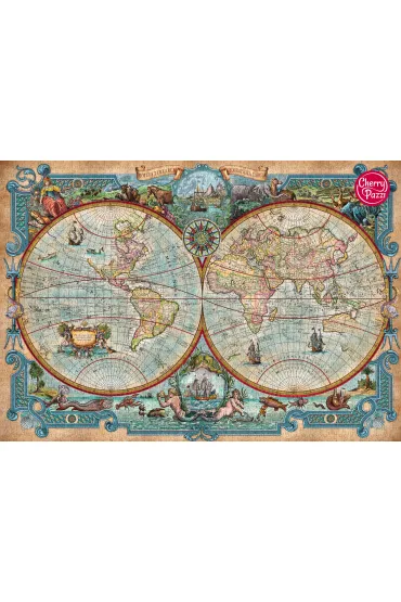 Puzzle 2000 el. Great Discoveries World Map CherryPazzi