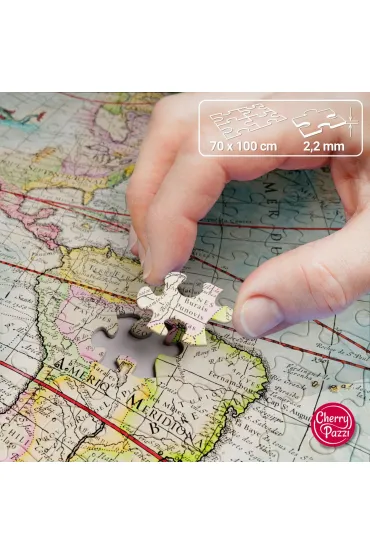 Puzzle 2000 el. Great Discoveries World Map CherryPazzi
