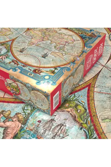 Puzzle 2000 el. Great Discoveries World Map CherryPazzi