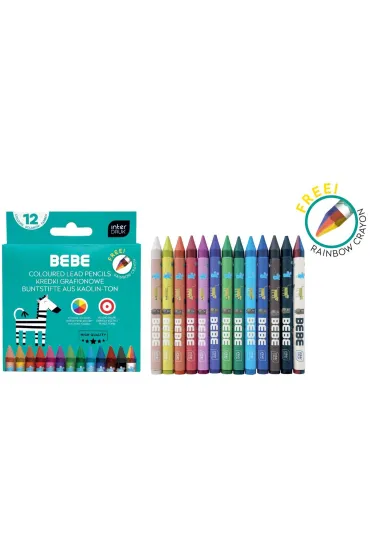 Interdruk Kredki grafionowe 12 kolor�w +1 Bebe Kids