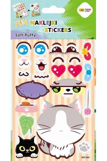 Happy Color Naklejki 3D SOFT PUFFY FUN - Cat Play 110x205 mm