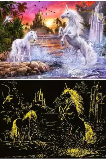 Puzzle 500 el. �wiec�ce w ciemno�ci - Jednoro�ce nad rzek� Ravensburger