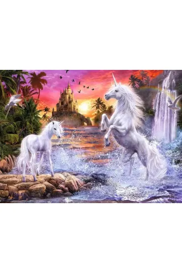 Puzzle 500 el. �wiec�ce w ciemno�ci - Jednoro�ce nad rzek� Ravensburger