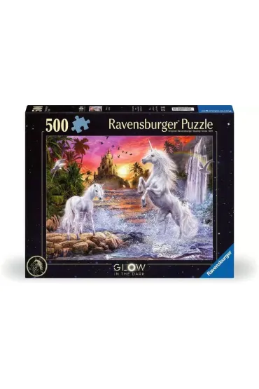 Puzzle 500 el. �wiec�ce w ciemno�ci - Jednoro�ce nad rzek� Ravensburger