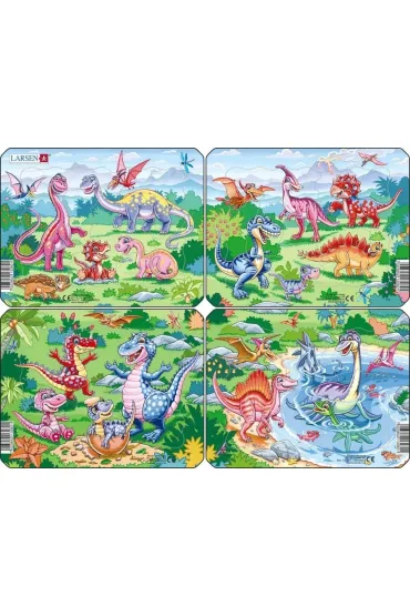 Puzzle 8 el. Zabawne dinozaury Larsen