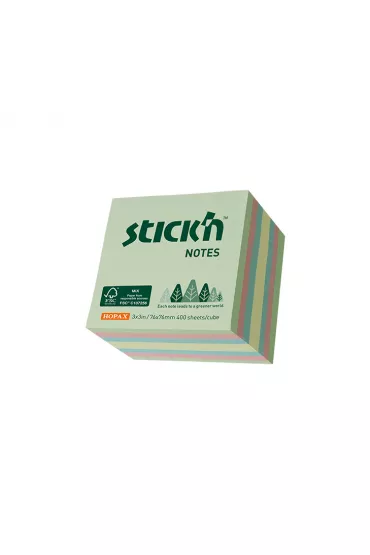 Stickn Notes kostka FSC pastel ziel/��/pom/r� 51x51mm 240 kartek