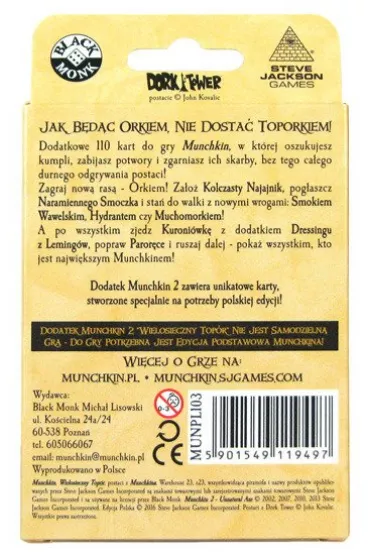Munchkin 2. Wielosieczny top�r Black Monk - Steve Jackson, John Kovalic