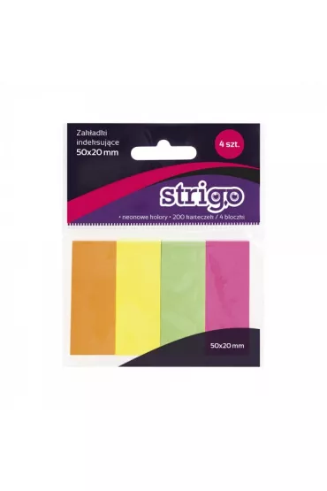 Strigo Karteczki samoprzylepne neonowe 50 x 20 mm