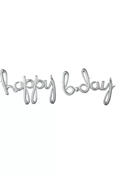 Amscan Balon foliowy Happy Bday srebrny