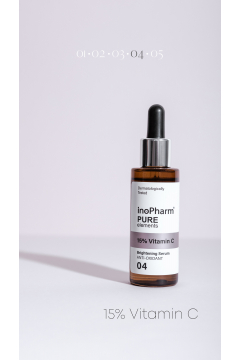 InoPharm Rozwietlajco-antyoksydacyjne serum do twarzy z 15% witamin C 30 ml