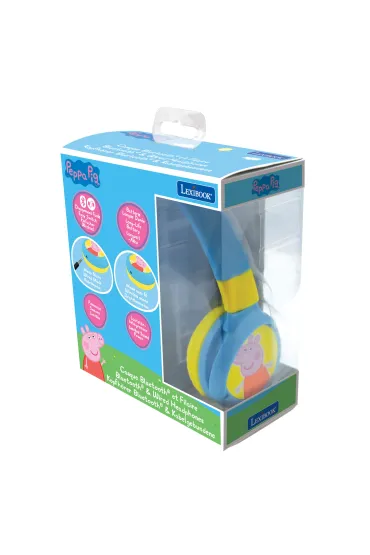 Sk�adane s�uchawki �winka Peppa 2 w 1 Bluetooth i przewodowe z zabezpieczeniem g�o�no�ci dla dzieci HPBT010PP