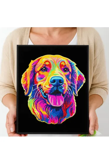 Diamond Dotz Haft diamentowy - Adults Flocked Neon Golden Retrieve 35.5x45.7cm