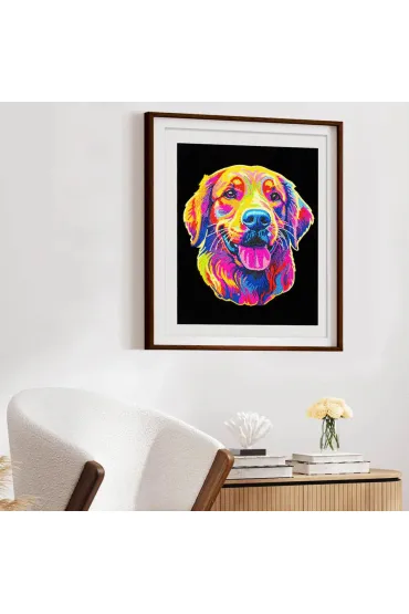 Diamond Dotz Haft diamentowy - Adults Flocked Neon Golden Retrieve 35.5x45.7cm