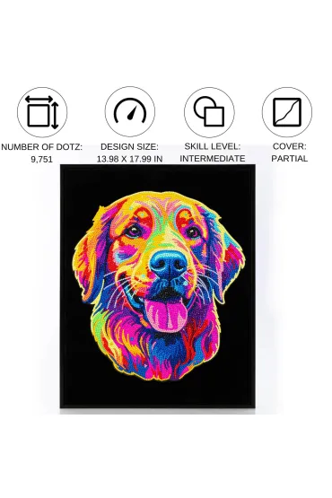 Diamond Dotz Haft diamentowy - Adults Flocked Neon Golden Retrieve 35.5x45.7cm