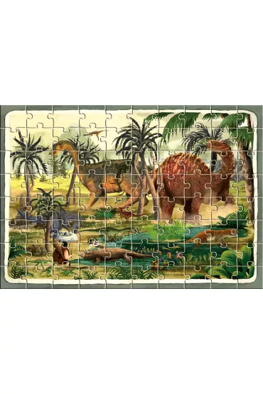 Puzzle 88 el. Dinozaury Nasza Ksi�garnia - Emilia Dziubak