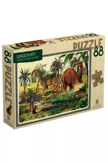Puzzle 88 el. Dinozaury Nasza Ksi�garnia - Emilia Dziubak