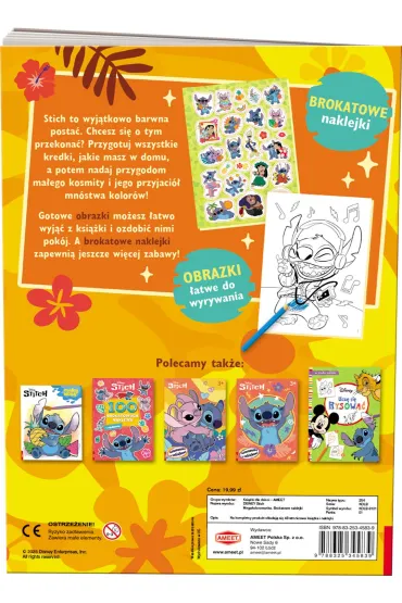 Disney Stich. Megakolorowanka. Brokatowe naklejki