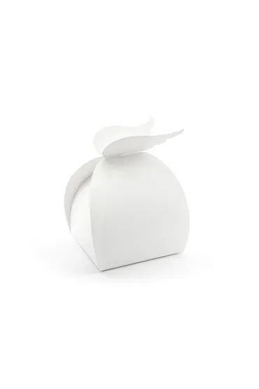 PartyDeco Pude�ka Skrzyd�a bia�y 8.5x14.5x8.5cm 10 szt.