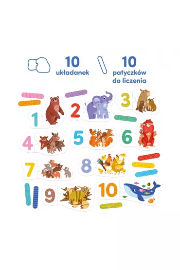 CzuCzu Puzzle do pary Cyferki 3+ Bright Junior Media