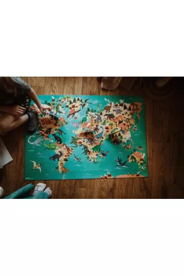 Puzzle edukacyjne z figurkami 3D Dinozaury 6+ Janod