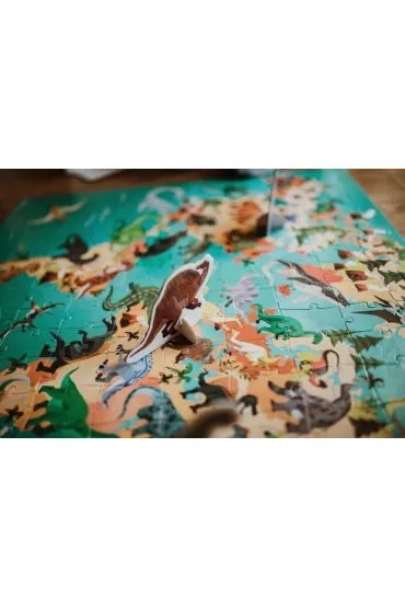 Puzzle edukacyjne z figurkami 3D Dinozaury 6+ Janod