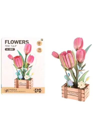 Puzzle 3D drewniane kwiaty tulipany Pro Kids
