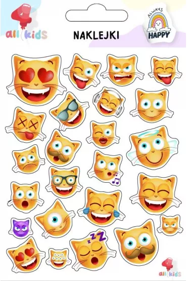 All4Kids Naklejki dla dzieci Kotki emotki