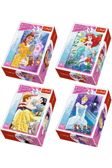 Puzzle mini 54 el. Princess W bajkowym �wiecie 19536, 19537, 19538, 19539 mix Trefl