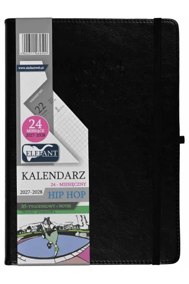 Kalendarz Hip hop 2027/28 B5 tyg. czarny