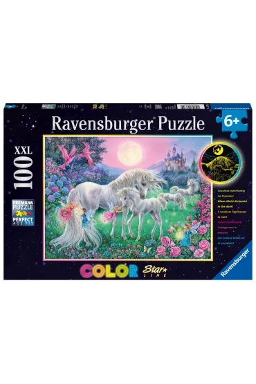 Puzzle 100 el. �wiec�ce w ciemno�ci - Jednoro�ce w blasku ksi�yca Ravensburger