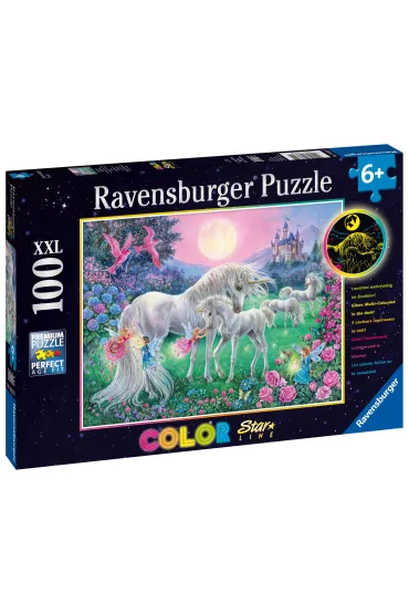 Puzzle 100 el. �wiec�ce w ciemno�ci - Jednoro�ce w blasku ksi�yca Ravensburger