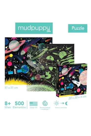 Puzzle rodzinne �wiec�ce w ciemno�ci Kosmos 8+ Mudpuppy