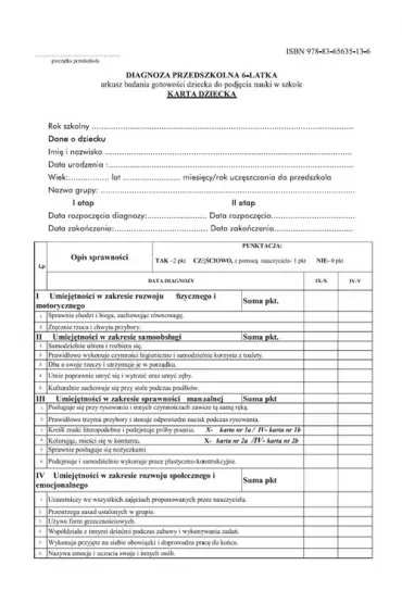 Arkusz diagnozy na 2019