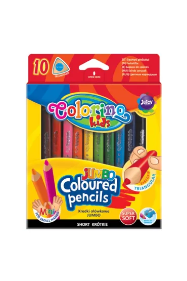 Patio Kredki Colorino Kids o��wkowe tr�jk�tne Jumbo + temper�wka 10 szt.