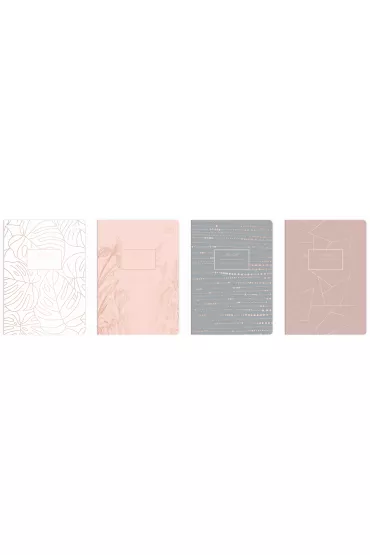 Interdruk Zeszyt A5 Metallic Rose Gold 70g, kratka 60 kartek